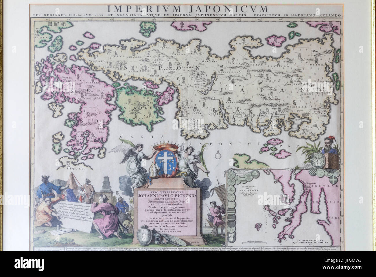 18th century Map of Japan by Relando Stock Photo