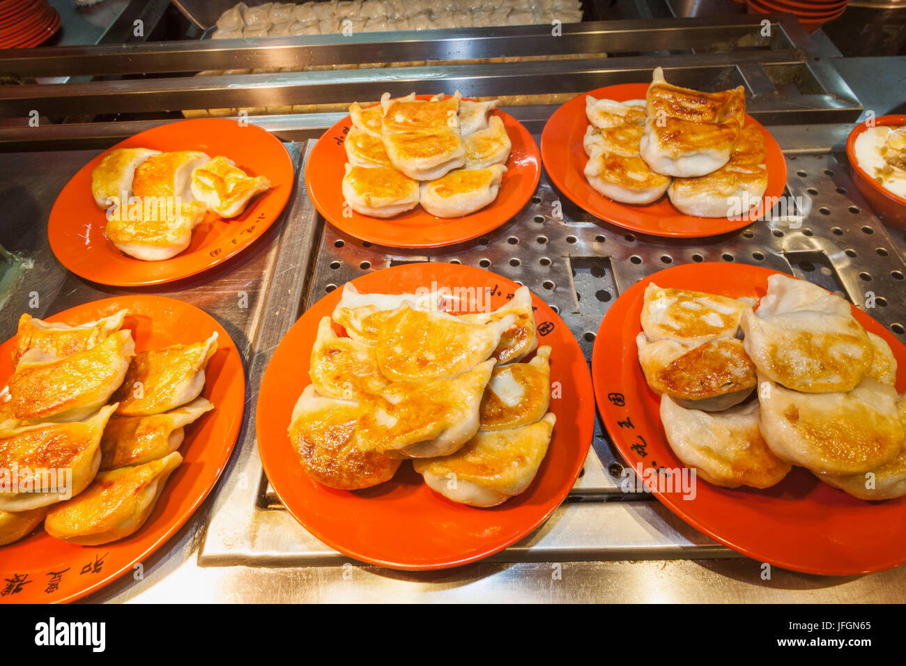 China, Shanghai, Yuyuan Garden, Restaurant Display of Fried Dumplings