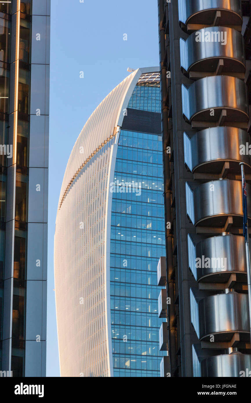 England, London, City of London, Partial View of The Walkie Talkie Building Stock Photo