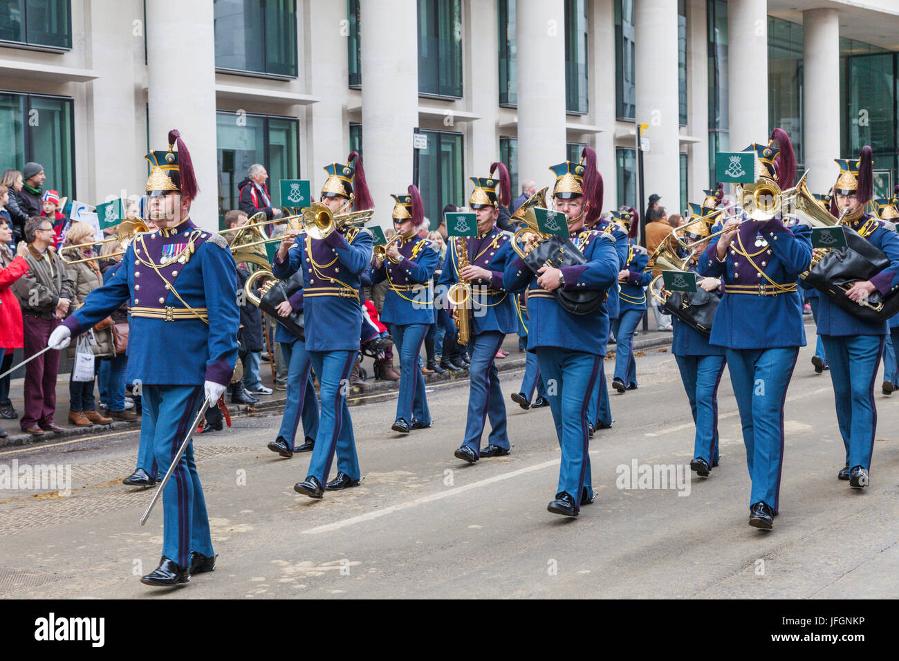 England, London, The Lord Mayor's Show, Marching Band Stock Photo