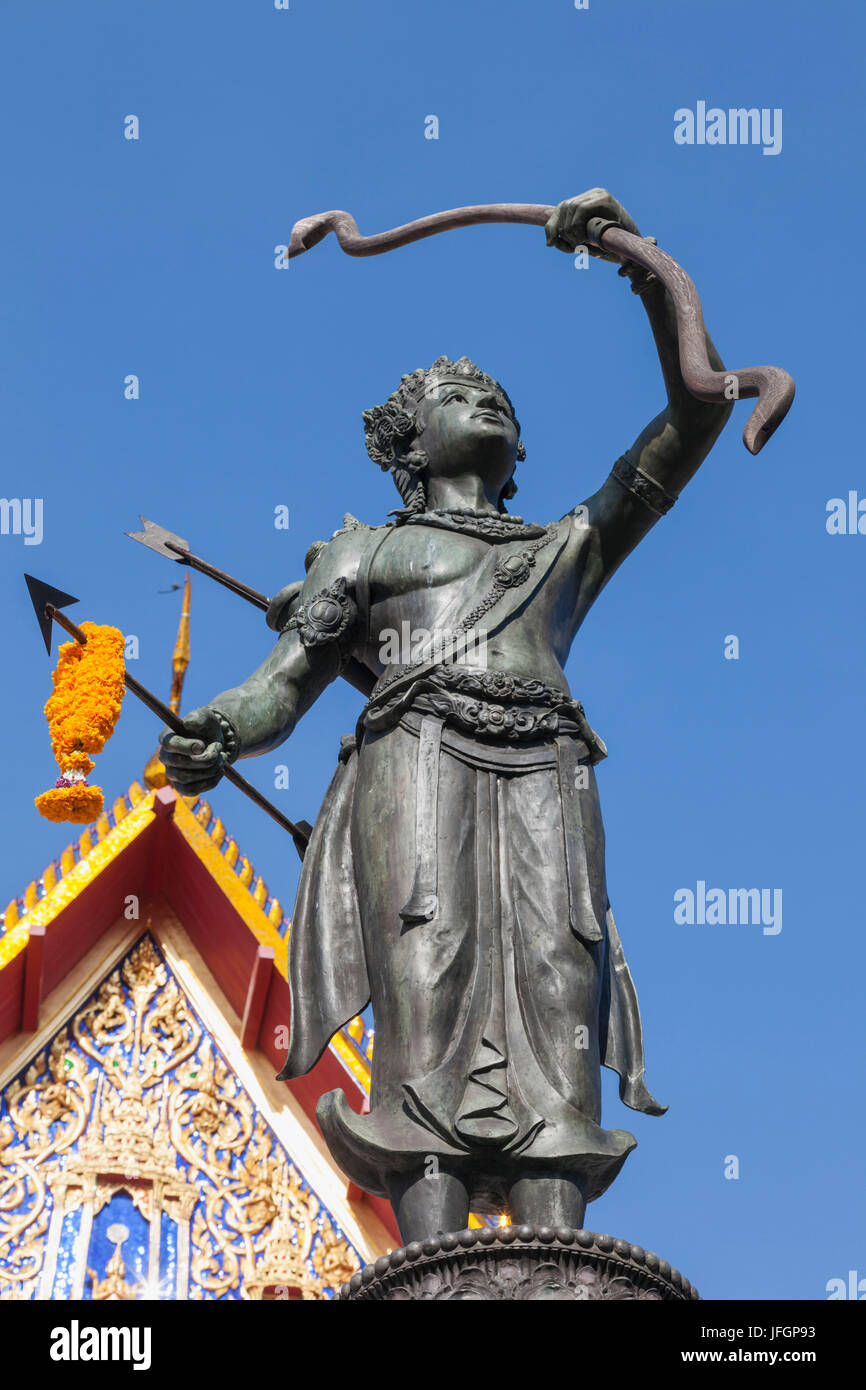 Thailand, Bangkok, Bangkok National Museum, Statue in Front of The Bhuddhaisawan Chapel Stock Photo