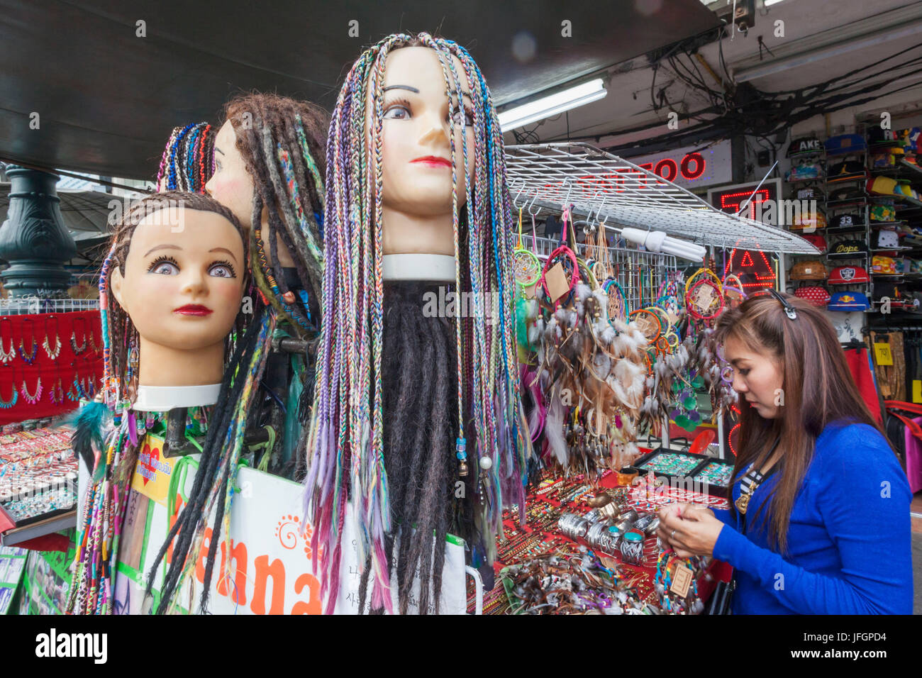 bangkok, thailand – 2019.12.27: fashion display dummies in window