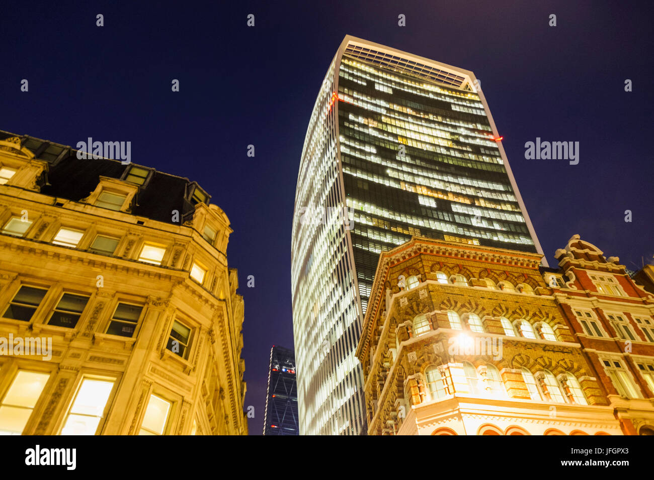 England, London, The City, 20 Fenchurch Street aka The Walkie-Talkie Building, Architect Rafael Vinoly Stock Photo