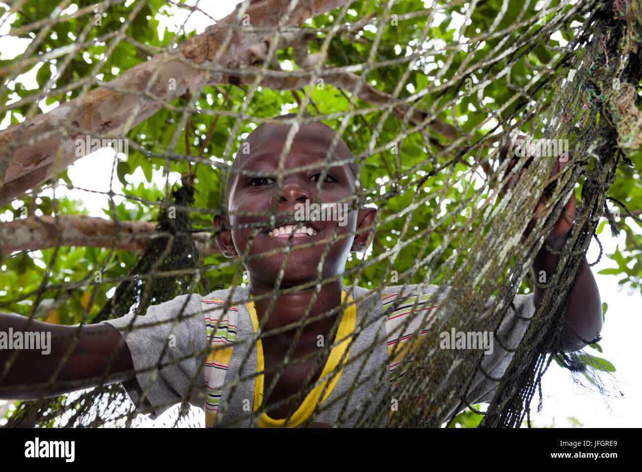 Child of the island Telina, Marovo lagoon, the Solomon Islands Stock Photo