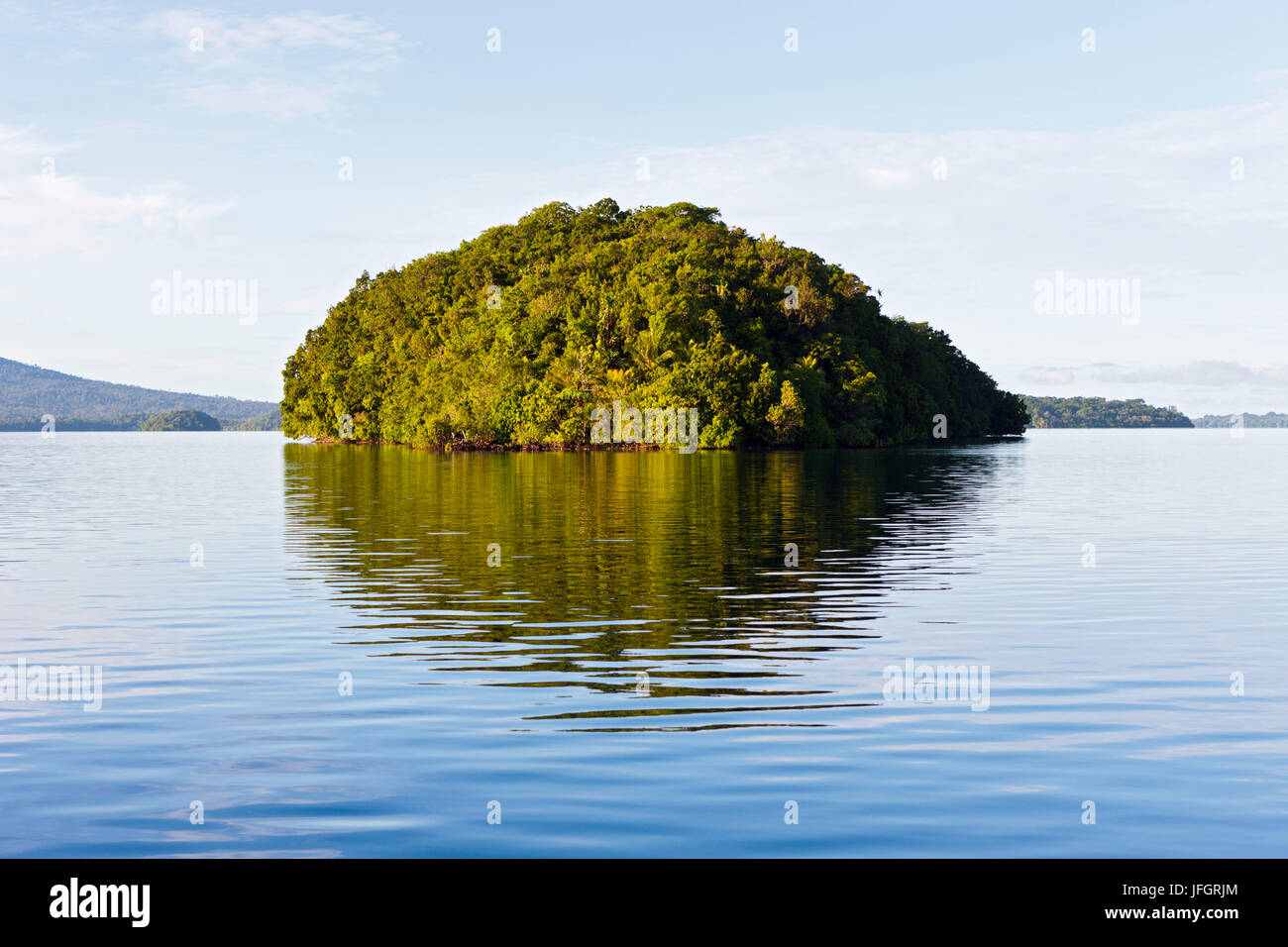 Tropical island, Marovo lagoon, the Solomon Islands Stock Photo