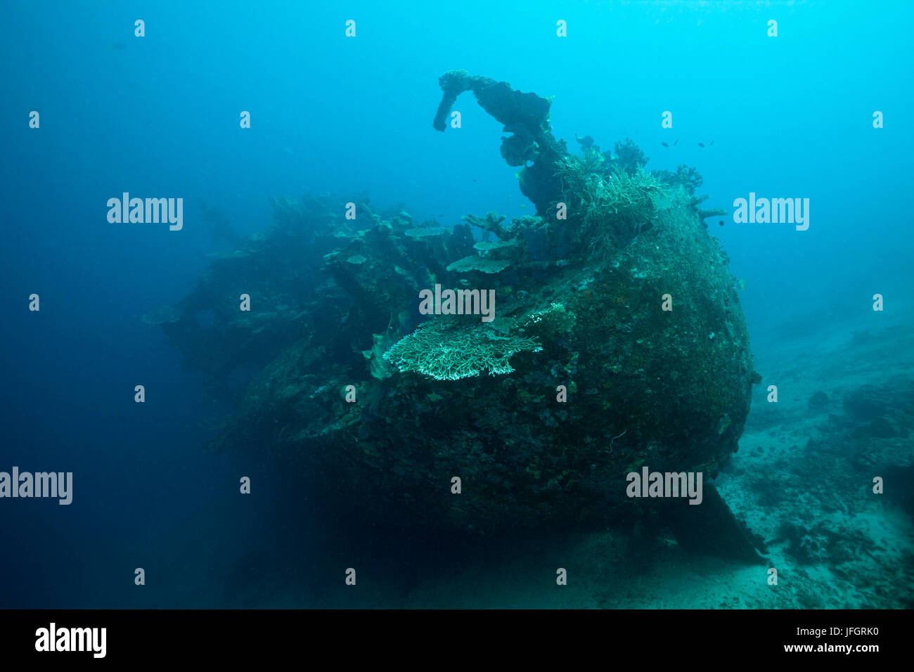 Wreck of Anne, Russell islands, the Solomon Islands Stock Photo