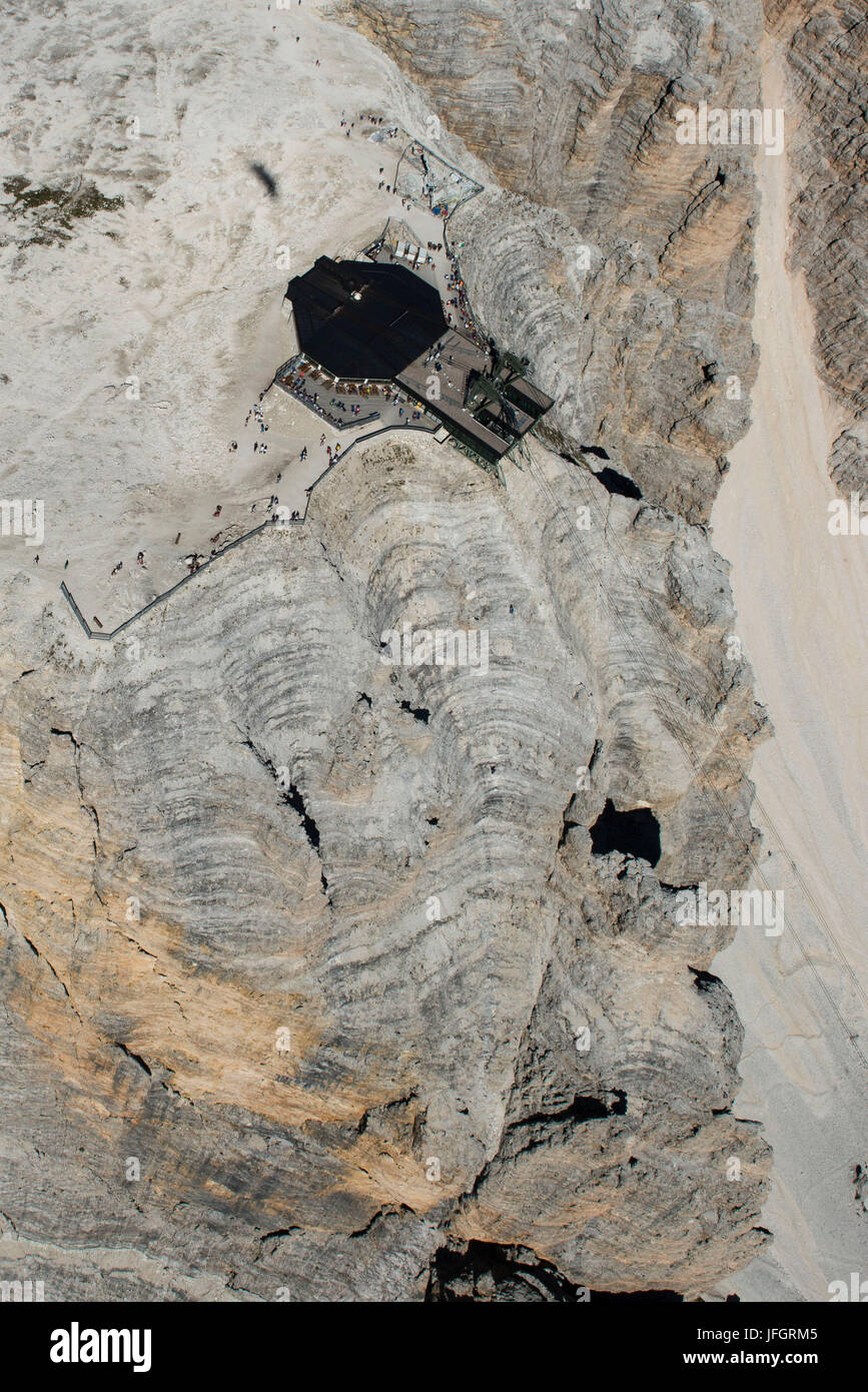 Sella group with Sas de Pordoi, top terminal Ropeway, the Dolomites ...