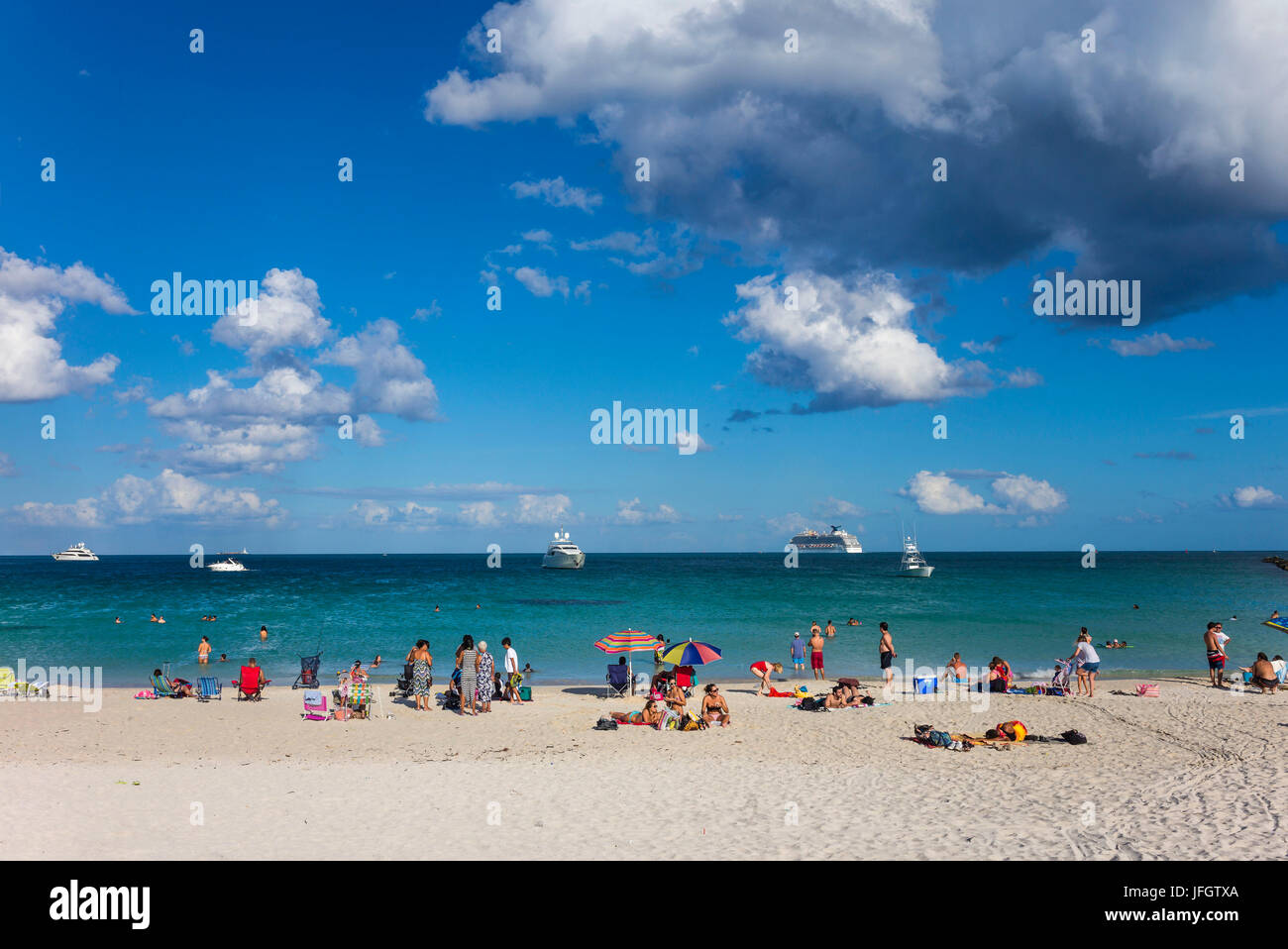 South Point, Miami Beach, Florida, the USA Stock Photo