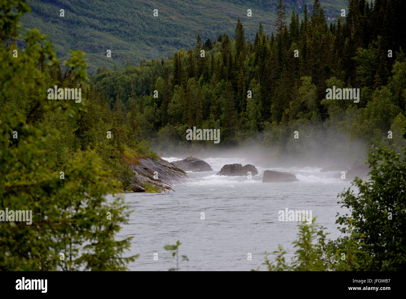 Rapids in the Glomma Stock Photo