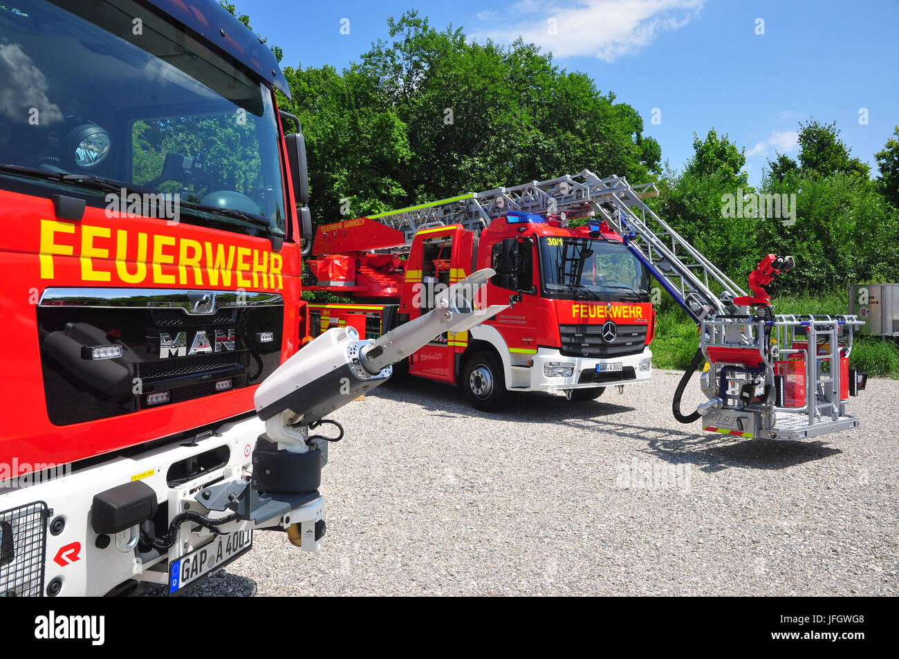 Fire brigade, fire fighting vehicles Stock Photo Alamy