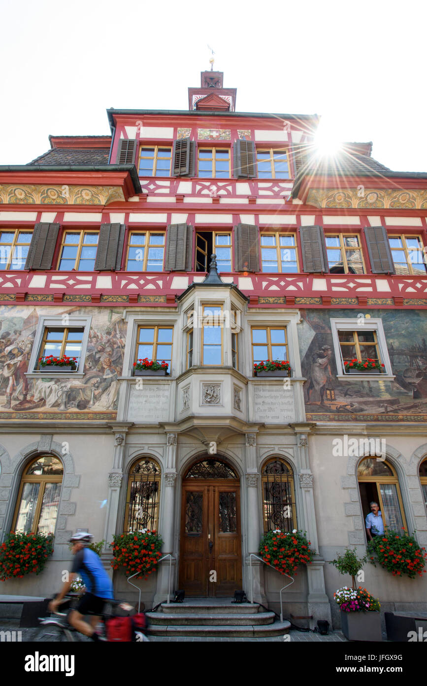 City hall, Stein at the Rhine, Lake of Constance, Thurgau, Switzerland Stock Photo