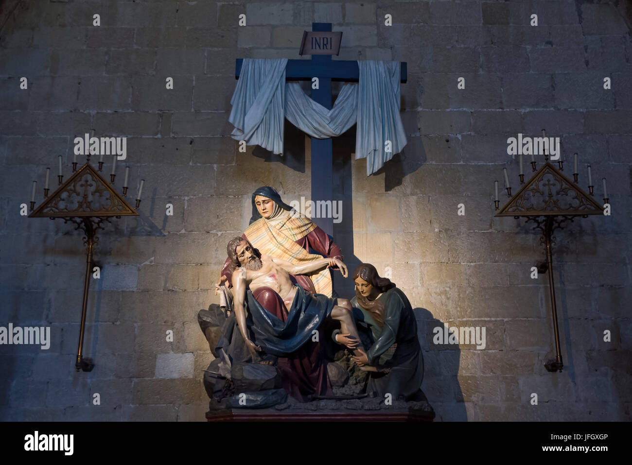 Church San Vicente, inside, Old Town, Donostia-San Sebastián, Gipuzkoa, the Basque Provinces, Spain Stock Photo