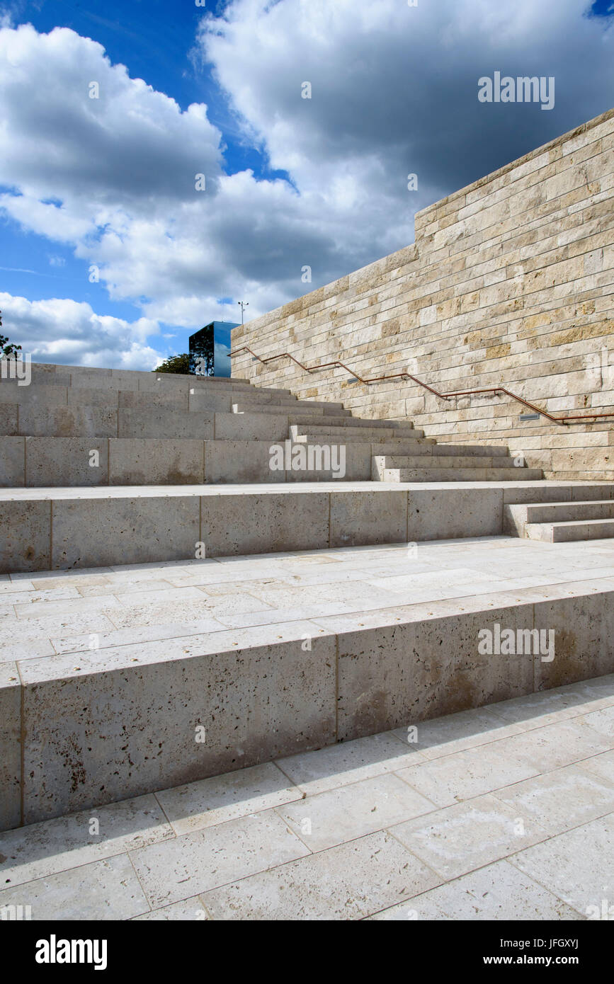 Stairs to the roof terrace Grimmwelt, Kassel, Hessen, Germany Stock ...