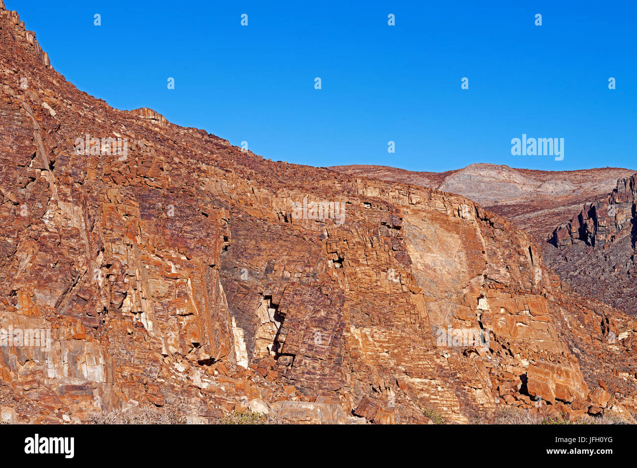 Namibia Cliffs eroded, coloured cliff face with rejections, Damaraland, Namibia Stock ...