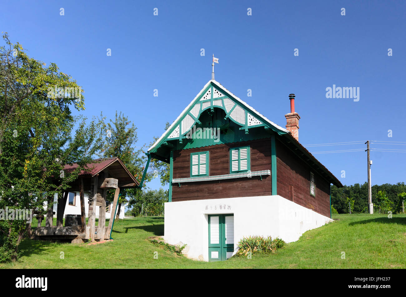 Vineyard house in Deutsch-Schützner mountains, Austria, Burgenland, German Schützen-Eisenberg Stock Photo