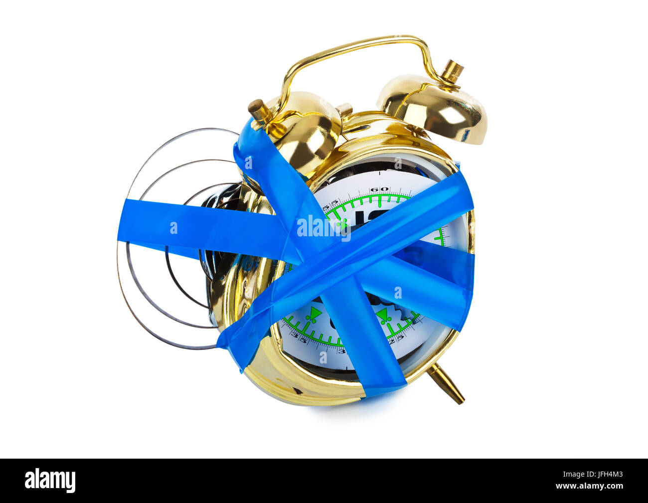Broken alarm clock with insulating tape Stock Photo Alamy