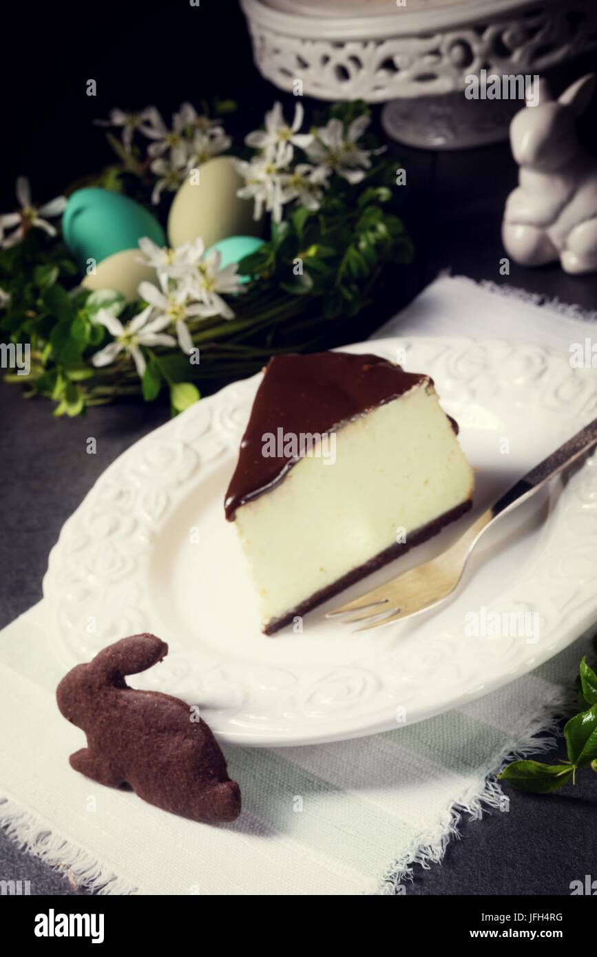 Spring cheese cake with pistachios Stock Photo