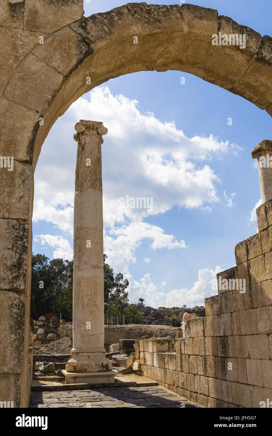 Roman Ruins, Bet She'an, Israel Stock Photo