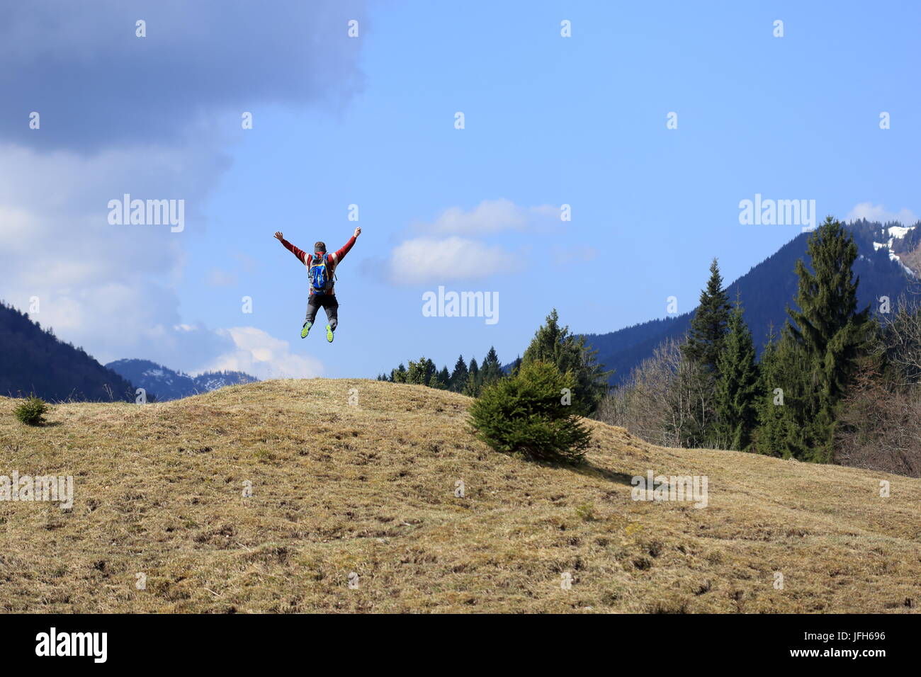 Happy hiker silhouette hi-res stock photography and images - Alamy