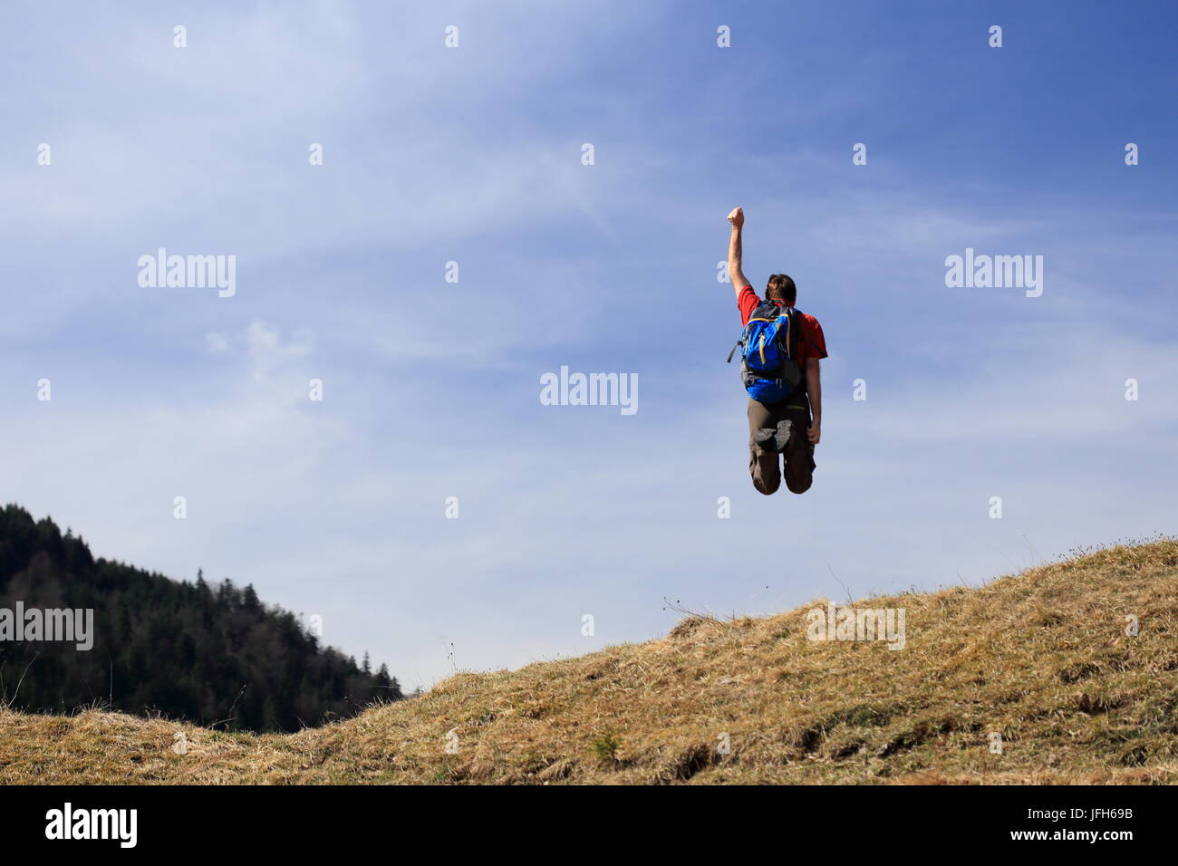Happy hiker silhouette hi-res stock photography and images - Alamy