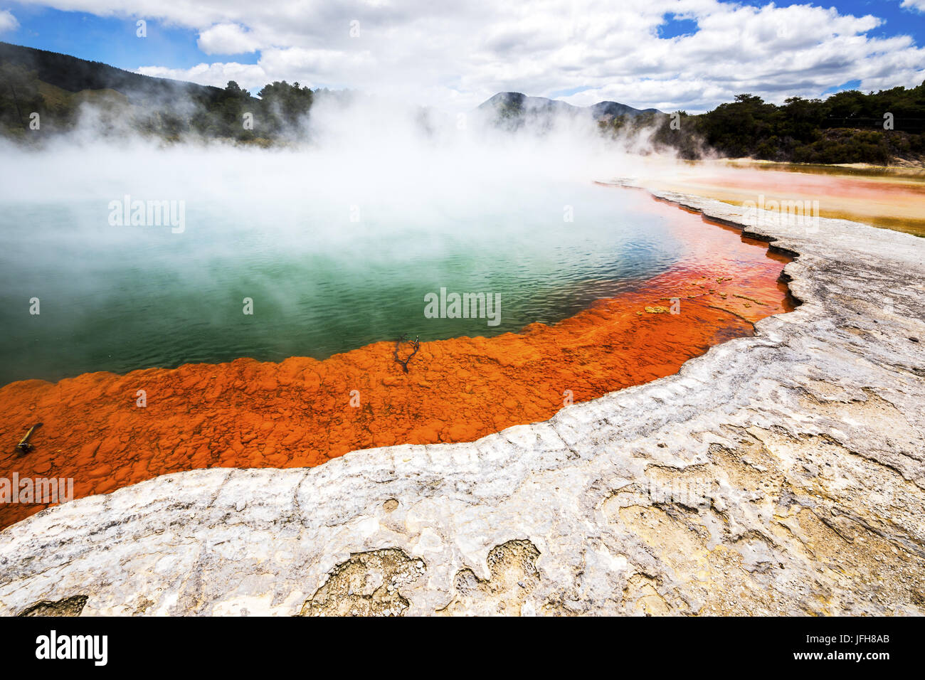 hot sparkling lake in New Zealand Stock Photo