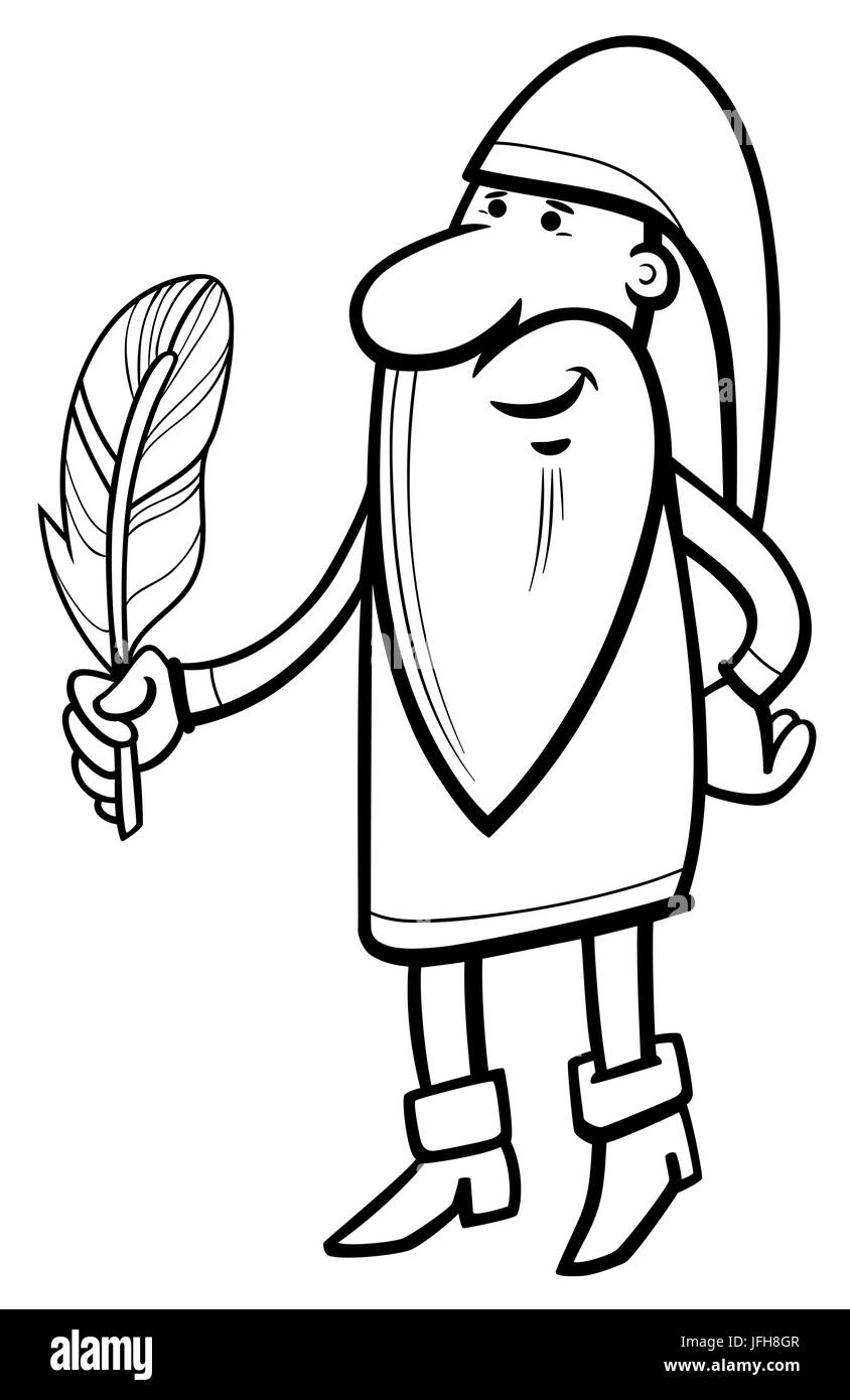 dwarf character coloring page Stock Photo
