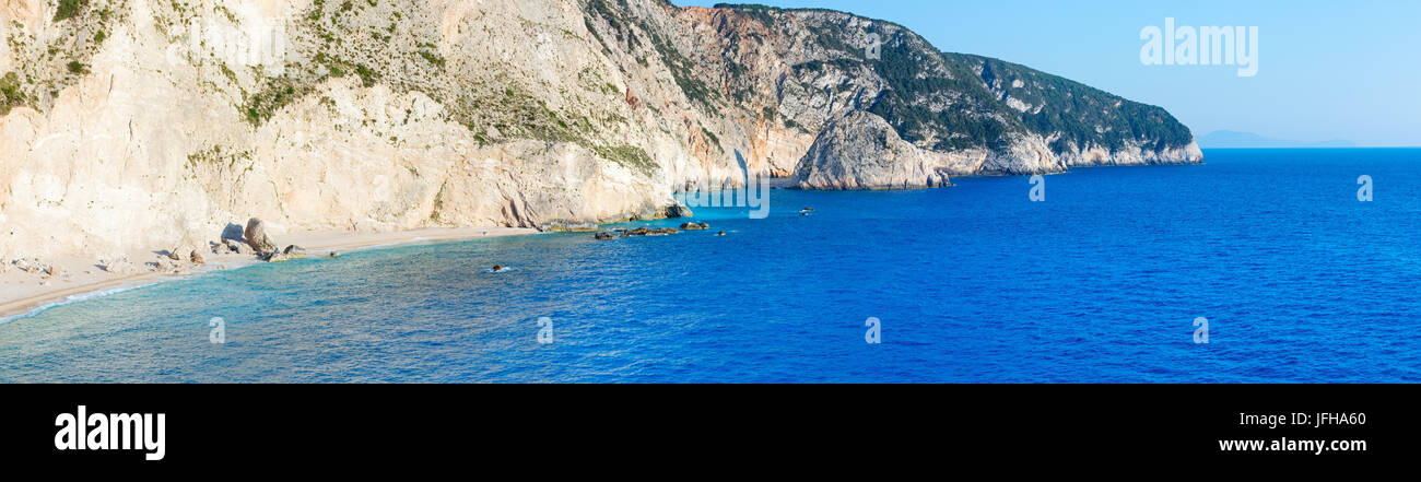 Porto Katsiki beach panorama (Lefkada, Greece) Stock Photo