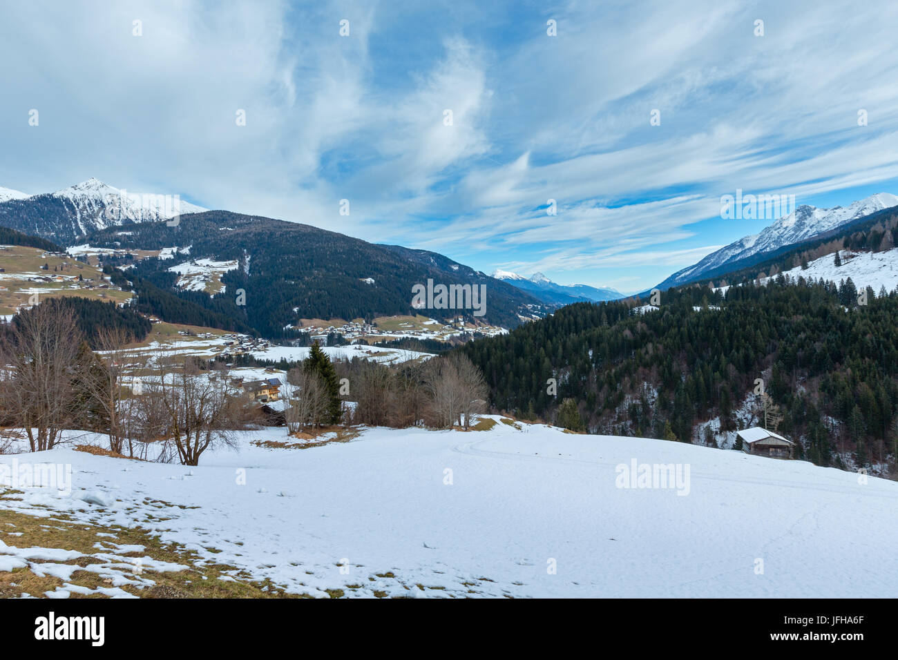 Mountain Obergail village in Lesachtal (Austria). Stock Photo