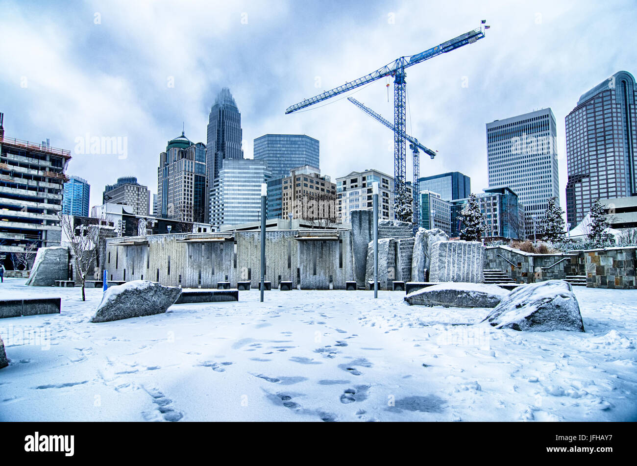 rare winter weather in charlotte north carolina Stock Photo Alamy