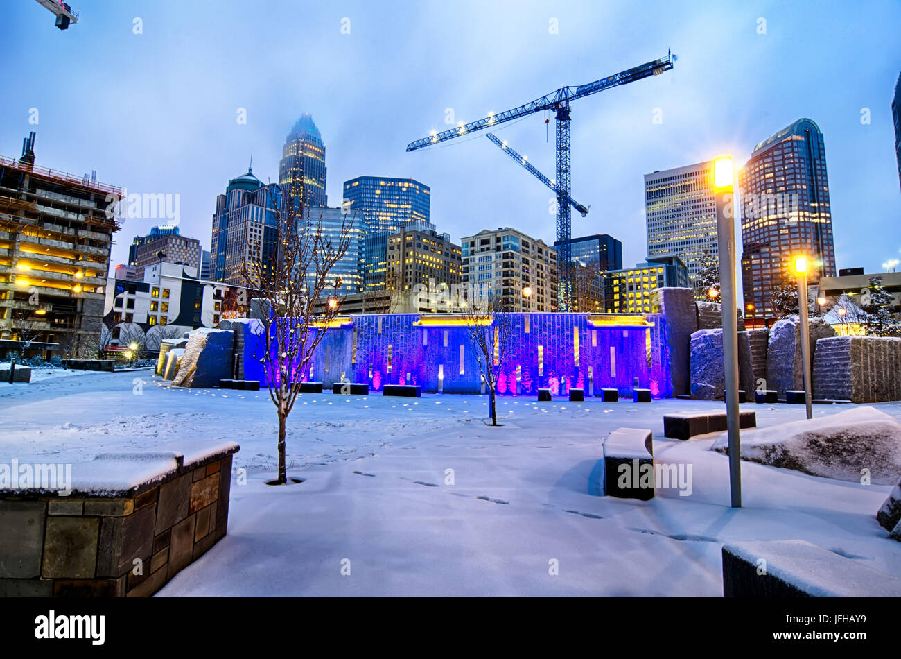 rare winter weather in charlotte north carolina Stock Photo Alamy