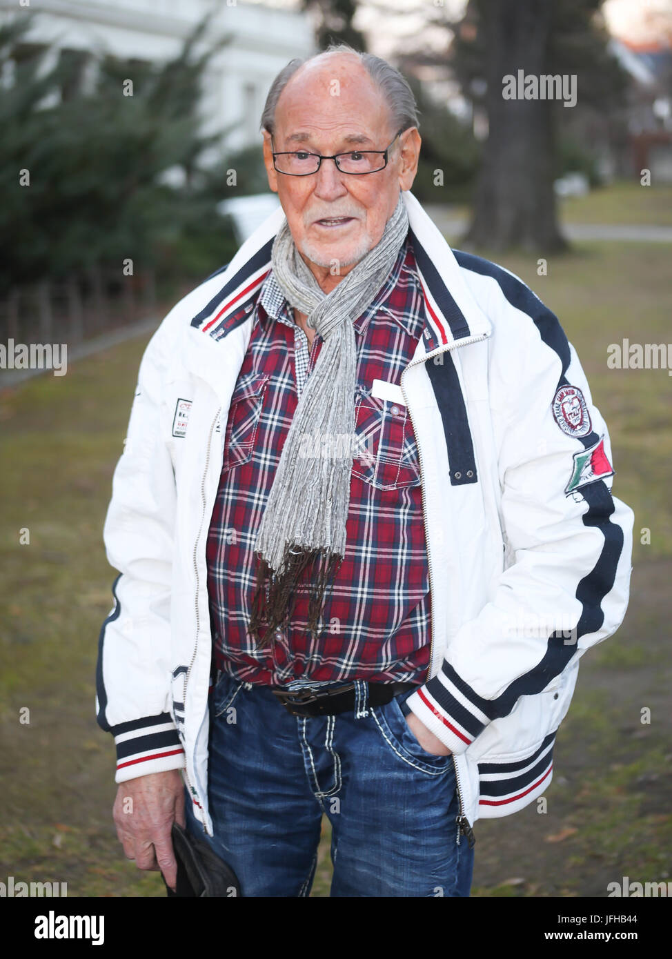 Actor Herbert Köfer before his appearance in Schoenebeck / Salzelmen Stock Photo