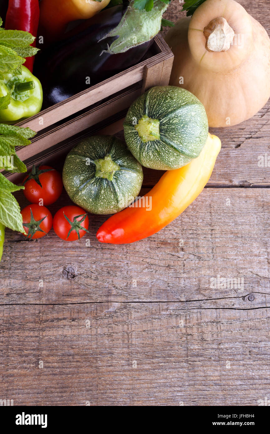 Fresh vegetables in a box Stock Photo Alamy