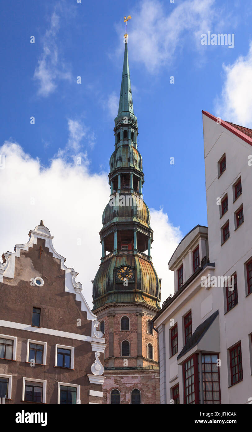 St Peters Church in Riga, Latvia was first built in 1209. In 1997 it ...