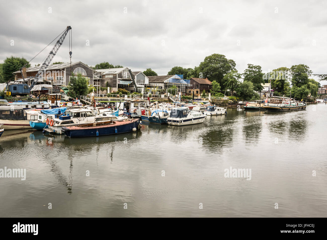 View of the River Thames at Eel Pie island, Twickenham, London UK Stock Photo