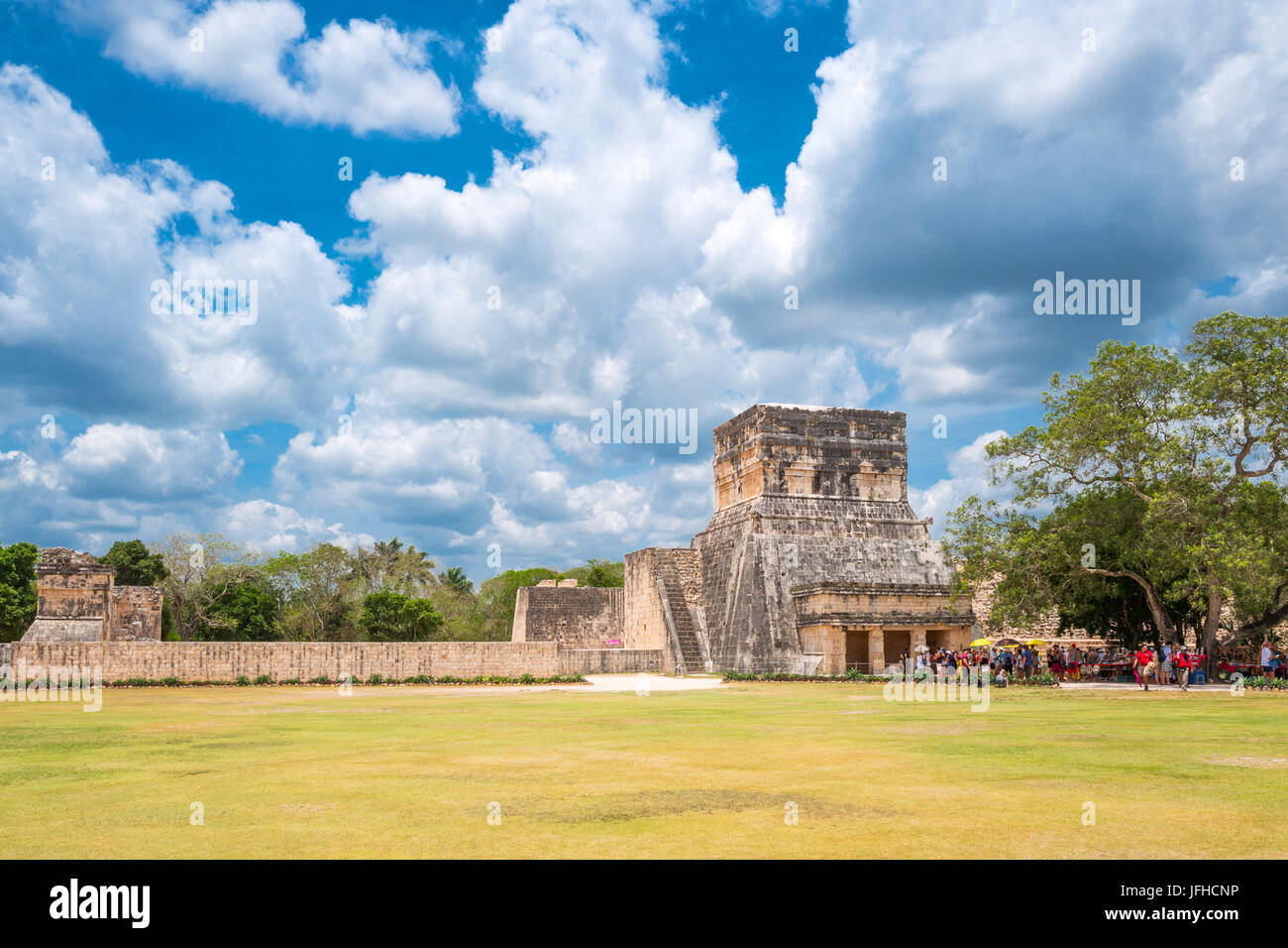 Chichen Itza , Mexico - April 18, 2016: Archaeological site, the Observatory (El Observatorio) Stock Photo