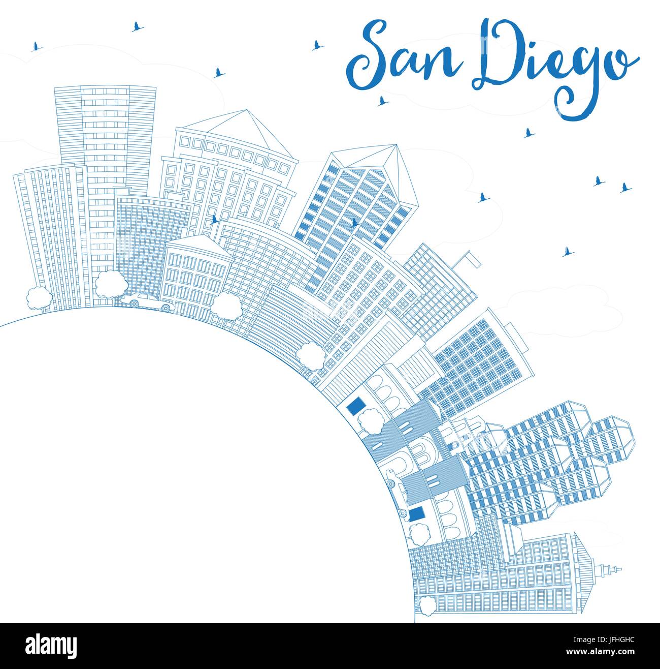 Los Santos City Skyline USA America Landscape Stock Vector Image