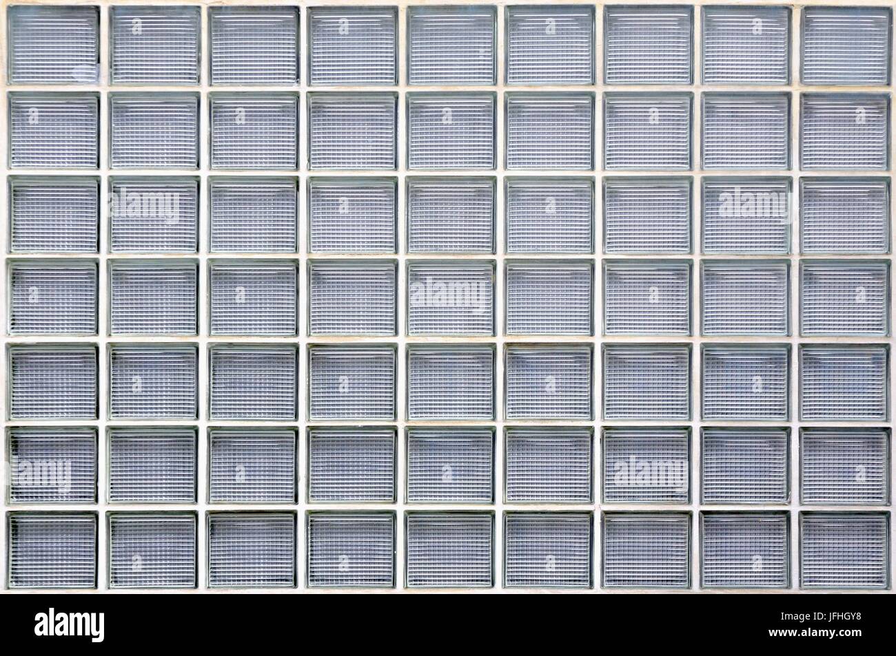 Glass building blocks in the wall Stock Photo