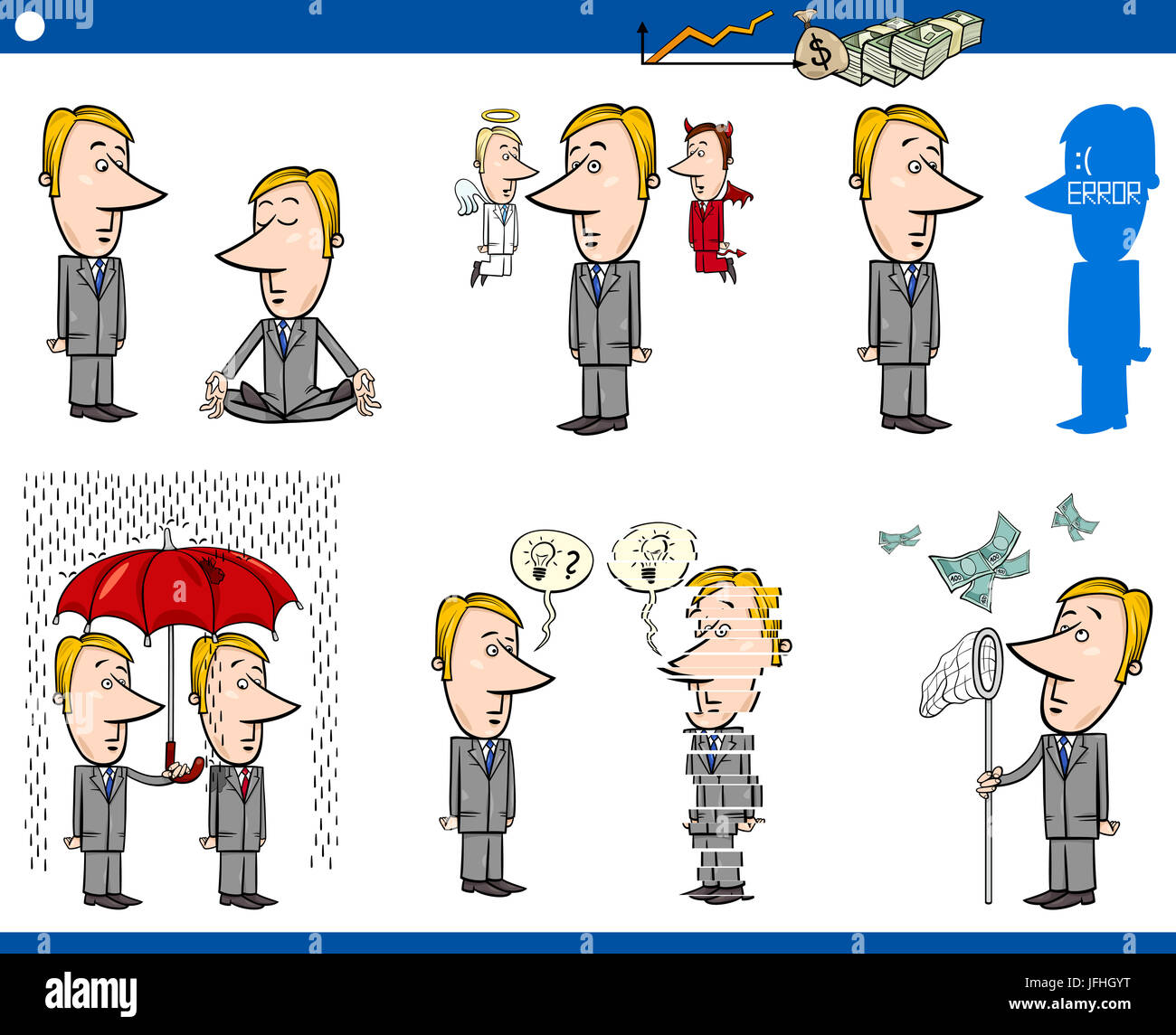 business concept cartoons set Stock Photo