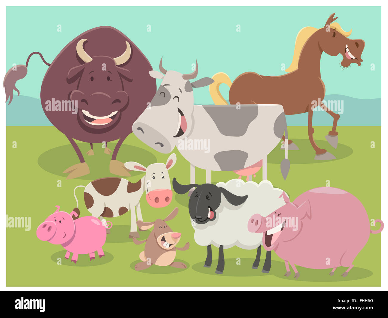 farm animal characters group Stock Photo Alamy