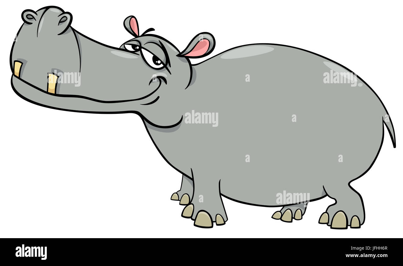 hippopotamus cartoon character Stock Photo