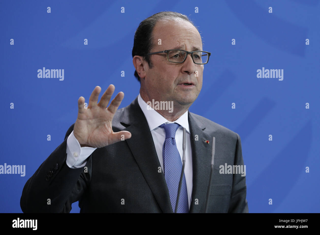 17. German-French council of ministers in Berlin - Press Conference Stock Photo