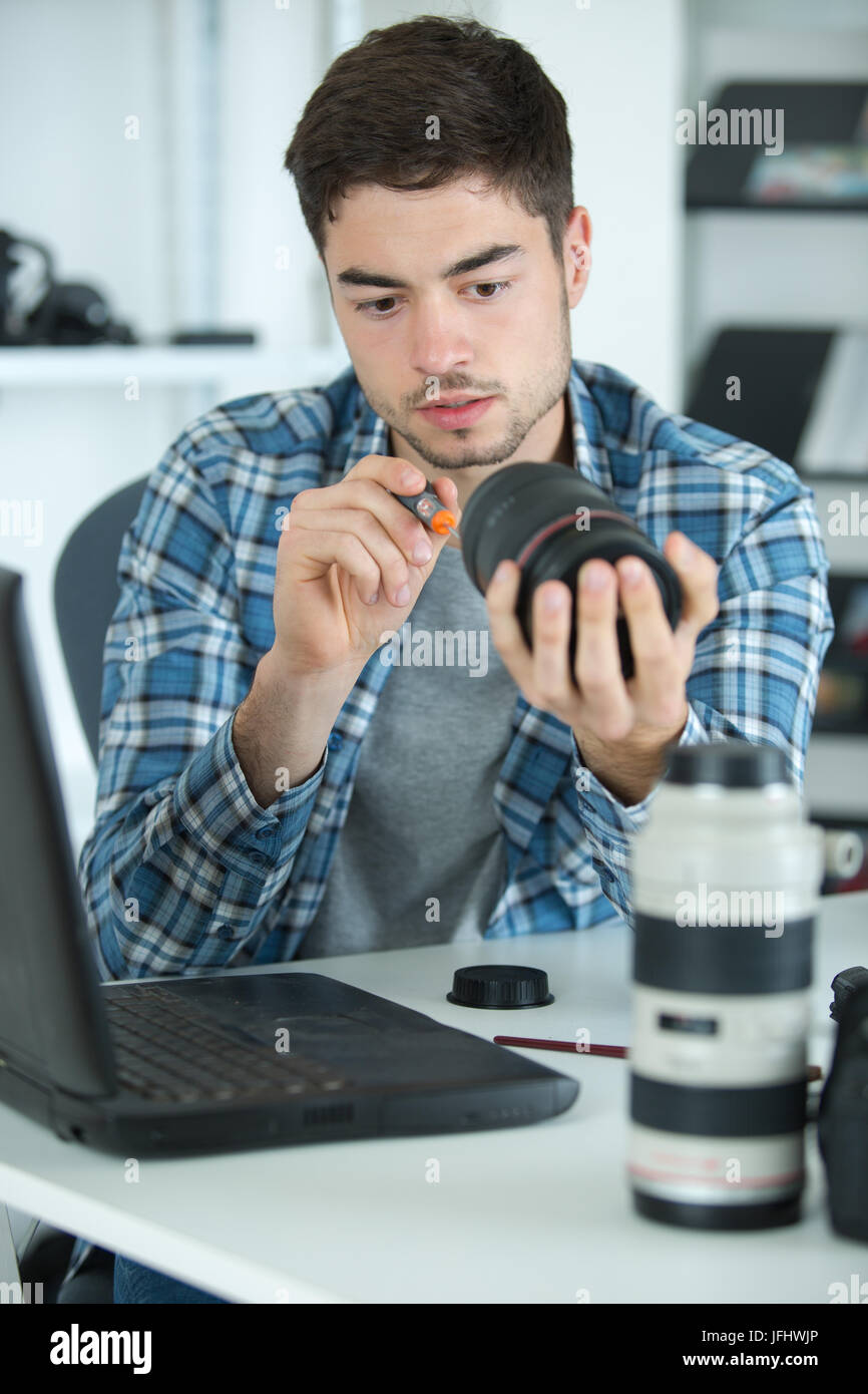 defect on the camera lens Stock Photo Alamy