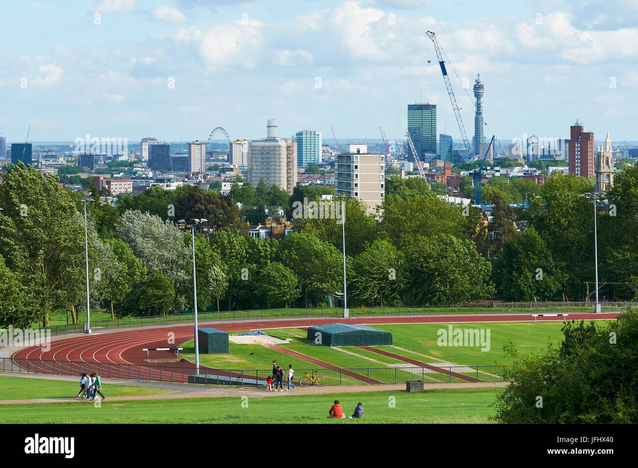 London skyline from Hampstead Heath, with Parliament Hill Fields