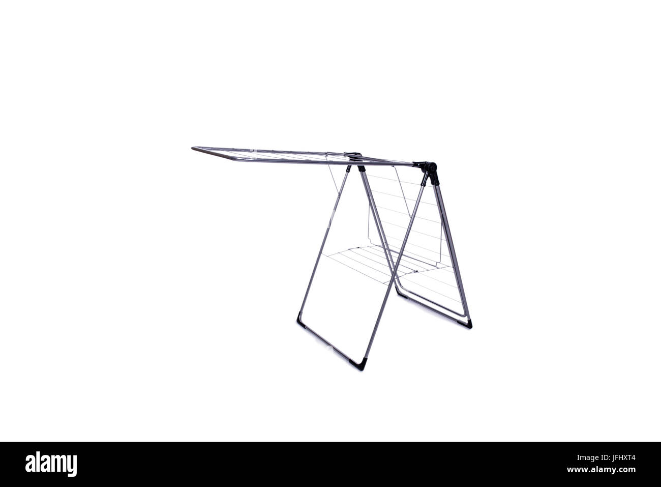 The collapsible clotheshorse isolated on the white background Stock ...