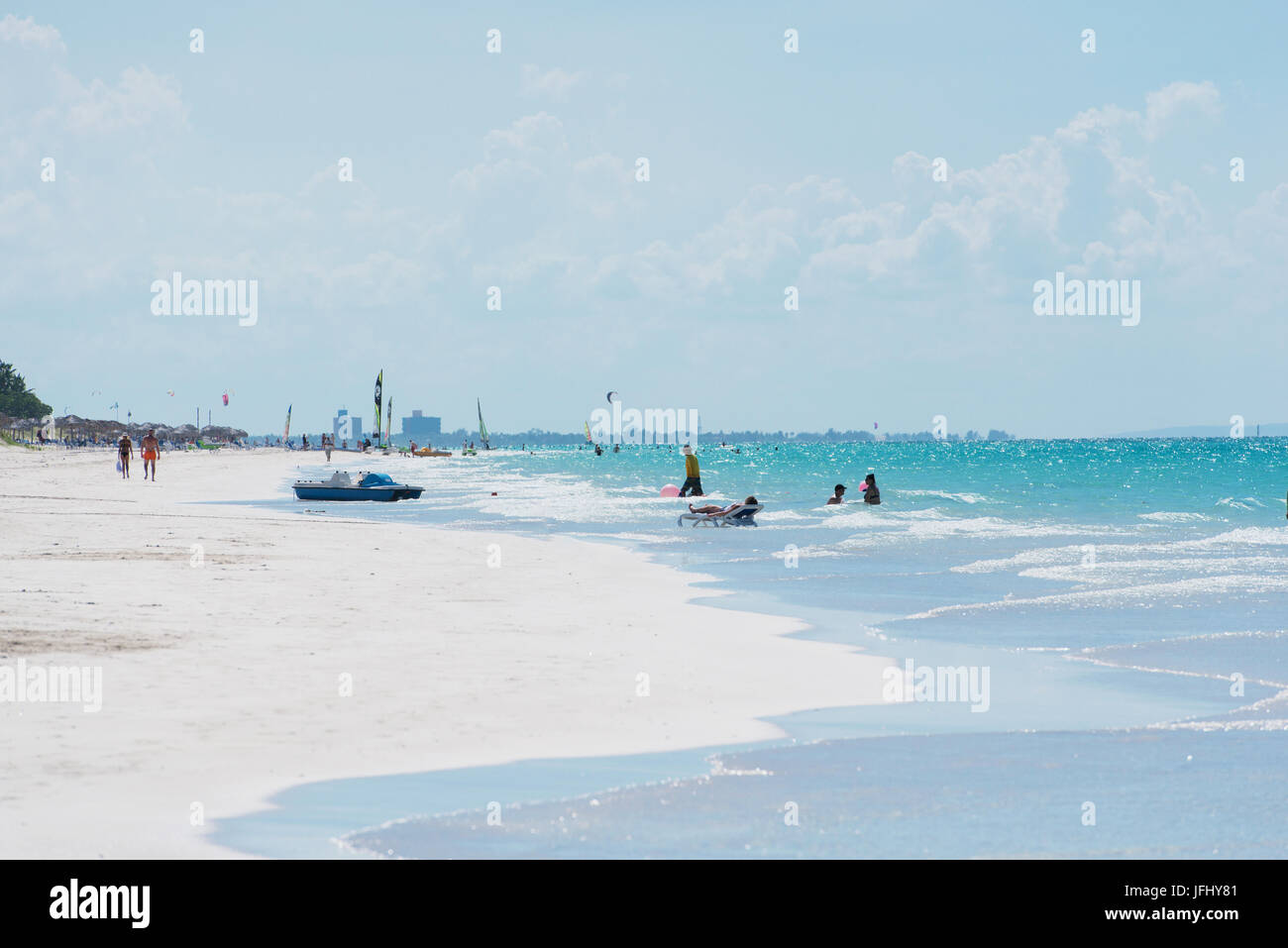 White beach with turquoise water in Cuba Varadero Stock Photo