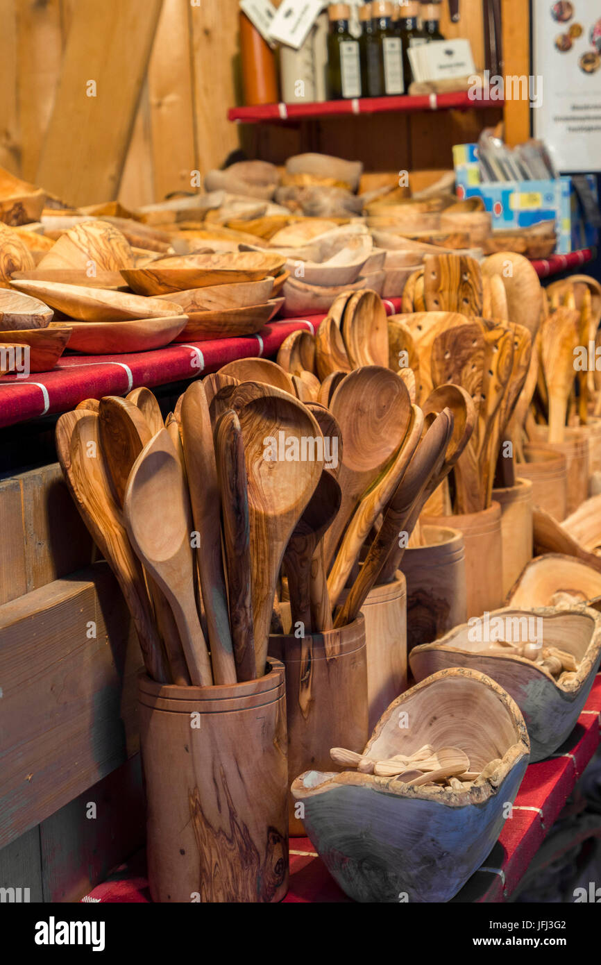 wooden article, wooden spoon on the Christmas fair in Bad Tölz