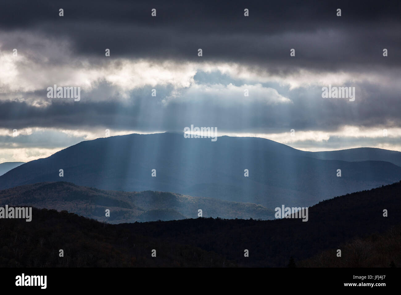 Dramatic light mood near Lincoln, New Hampshire Stock Photo
