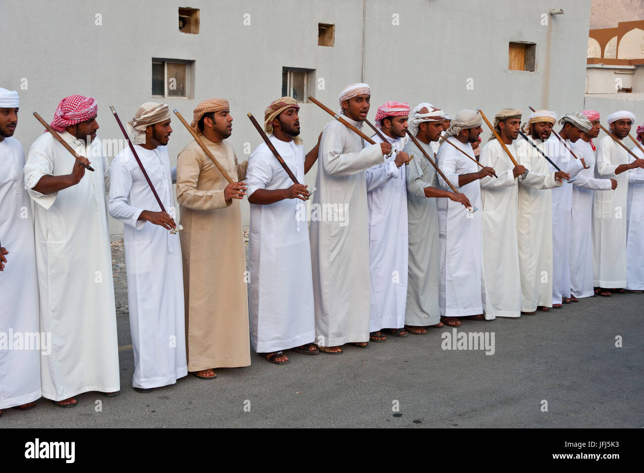 Arabia, Arabian peninsula, Sultanate of Oman, peninsula Musandam, Khasab, Omani wedding Stock Photo