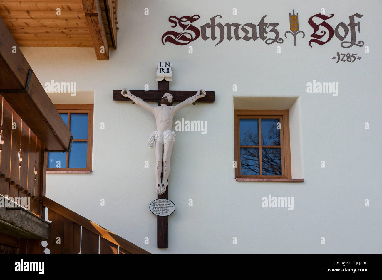 Italy, South Tirol, Trentino, Alto Adige, Vinschgau, Sonnenberg, Naturns, Christ Figur in the Schnatzhof Stock Photo