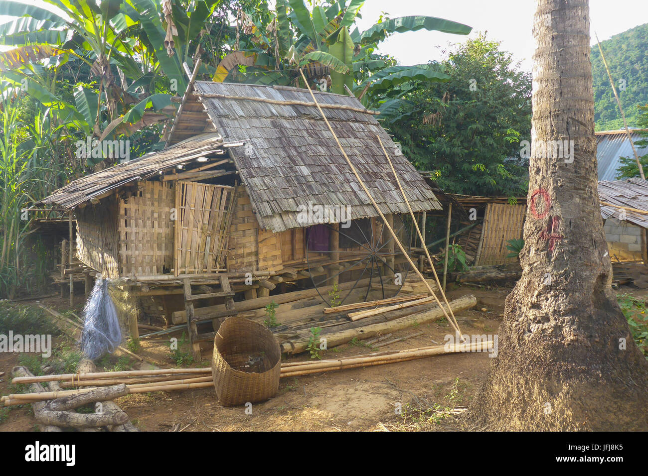 Asia, Laos, landlocked country, South-East Asia, Indo-Chinese peninsula, stage Luang Prabang - Muang Ngoi, Hmong village Stock Photo